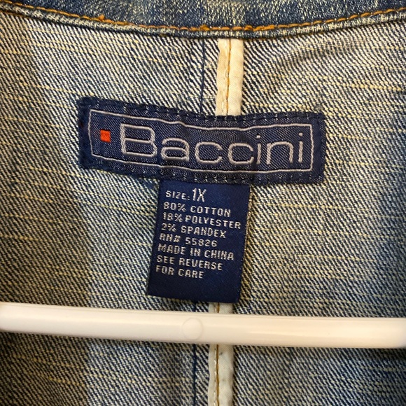 Vintage Baccini Denim Vest with Gold Embellishment - Size 1X - Picture 5 of 5